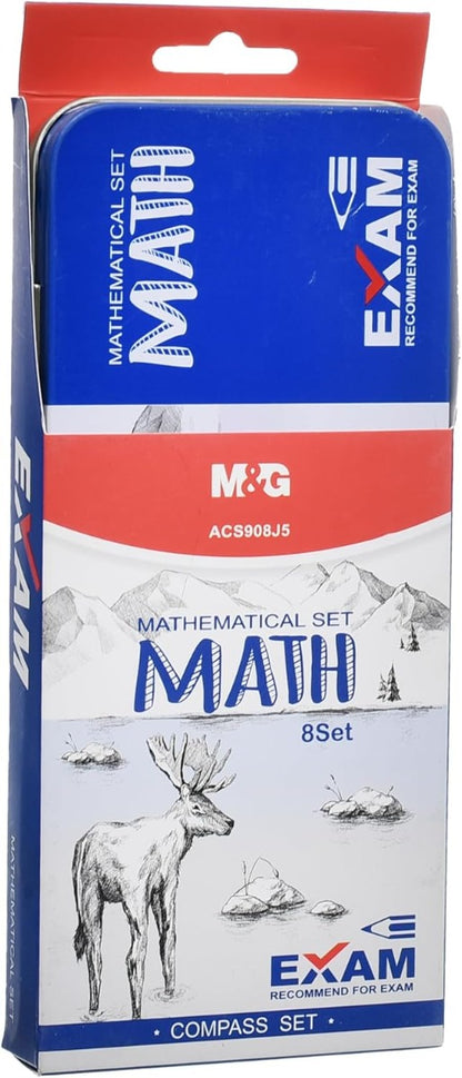 M&G Chenguang Exam Mathematical Geometric Set, Precise Tools, 8 Pcs - No:ACS908J5