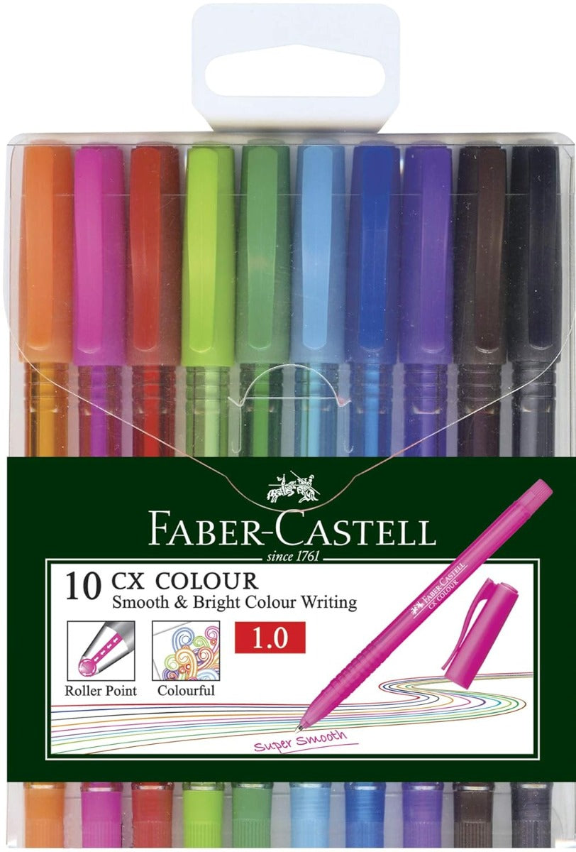 أقلام حبر جاف فابر-كاستل سي إكس ملونة – متنوعة (عبوة من 10 أقلام) - رقم: 247201