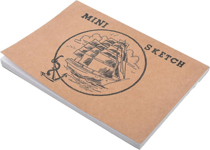 Yassin Mini Sketchbook, 30 Sheets Glue-Bound for Portable Art and Sketches, White