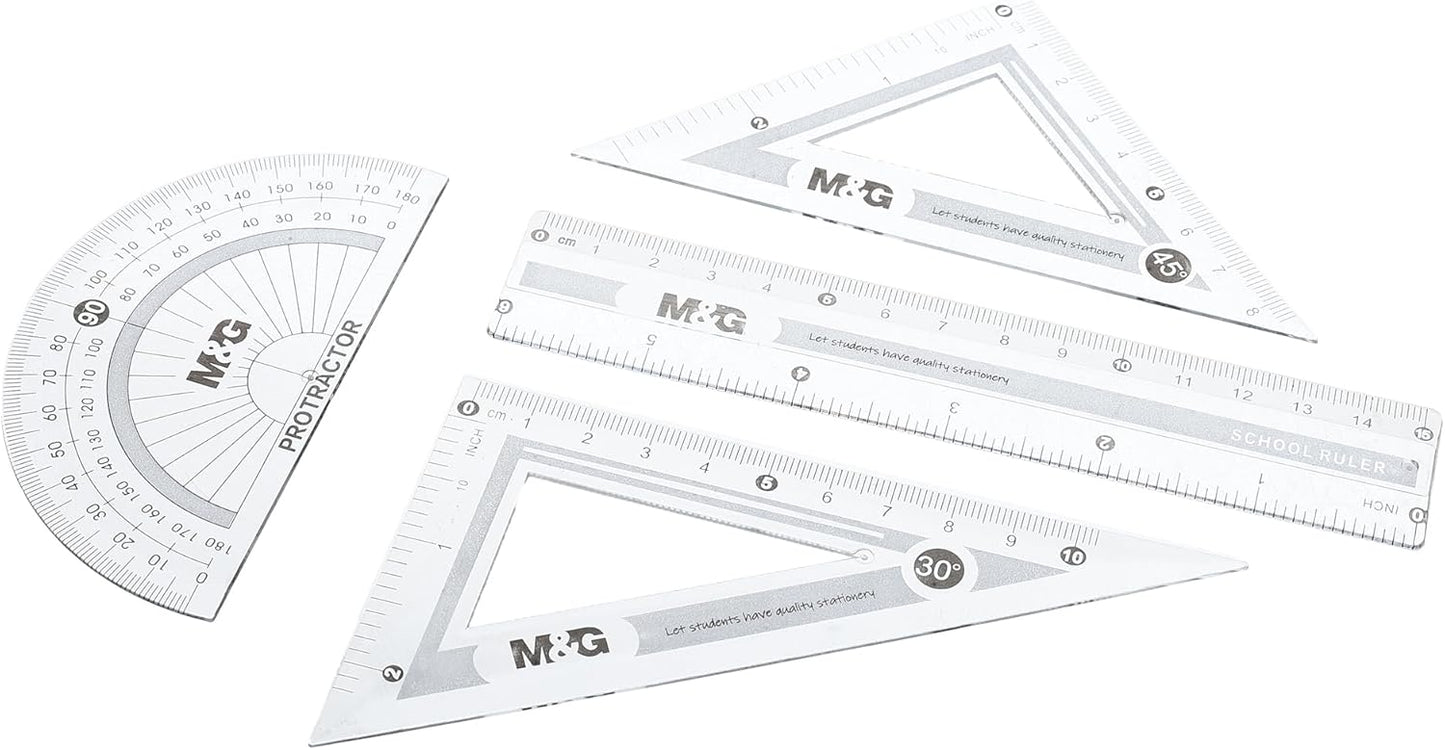 M&G Chenguang Exam Mathematical Geometric Set, Precise Tools, 8 Pcs - No:ACS908J5