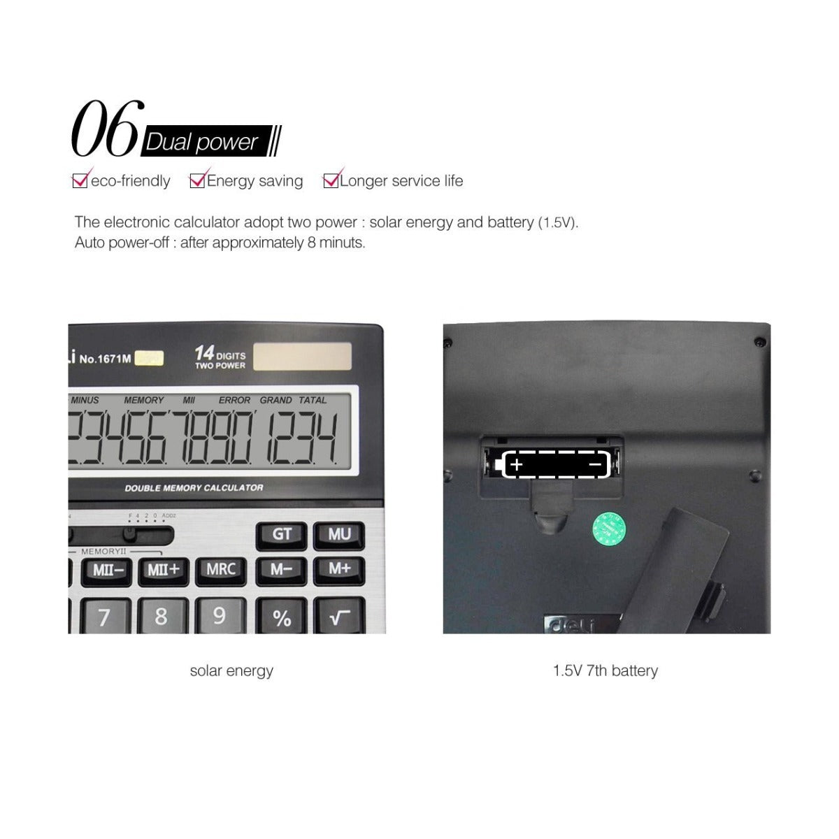 Desktop calculator douple memory No:1671M