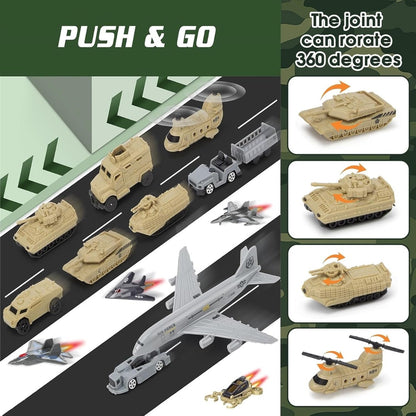 Army Series Military Base Set with Vehicles, Accessories, and Play Map for Kids - No:881