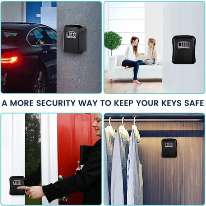 Key Safe Box Code Lock-Storage Key Box Outdoor Wall Mounted Security Password Key Box 4 Combination Code