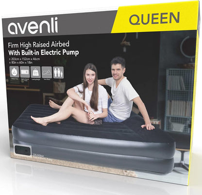 Jilong Avenli Self-Inflating Air Mattress/Guest Bed Double Bed for 2 People 203 x 152 x 46 cm with Built-In Automatic Pump Black -No:24018EU