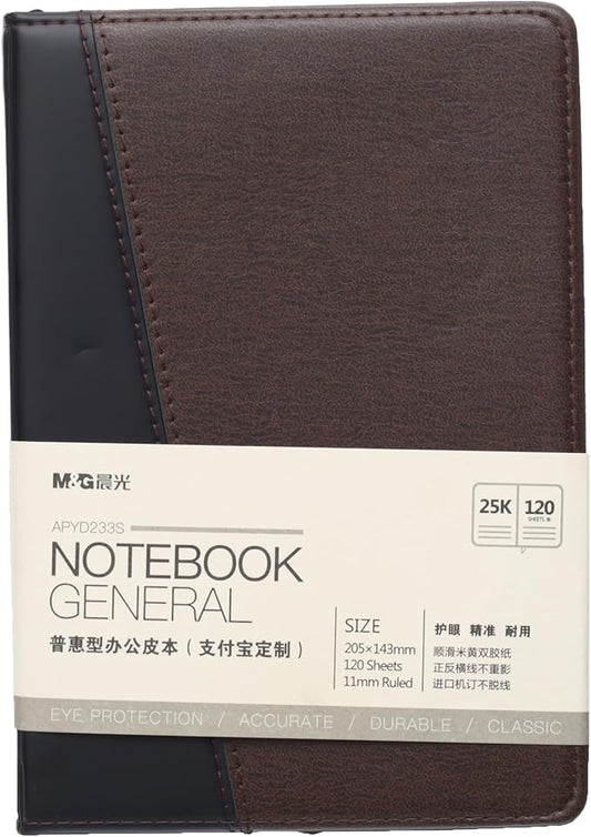 M&G Chenguang Leather Note, Premium Note-Taking, K25, 120 Sheets - Size: A5 - No:APYD233S