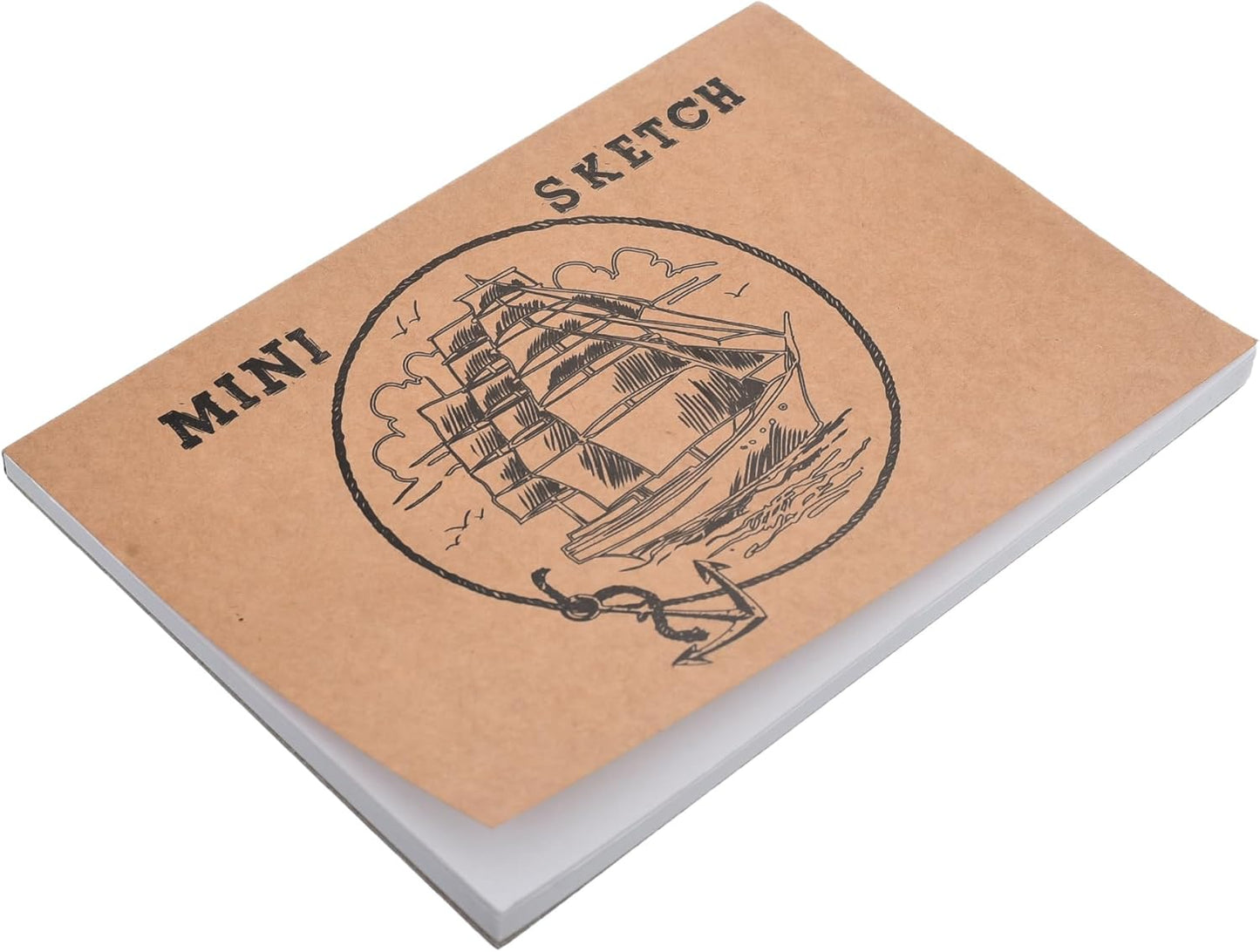 Yassin Mini Sketchbook, 30 Sheets Glue-Bound for Portable Art and Sketches, White