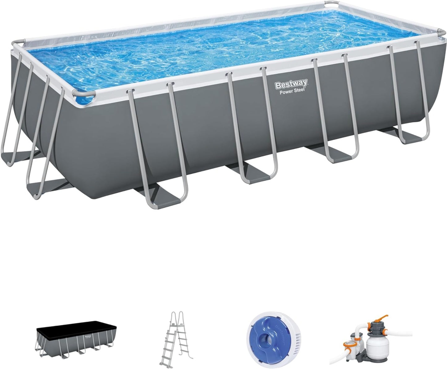 Bestway Above Ground Power Steel Rectangular Pool Set 549x274x132 cm - No:5619Q