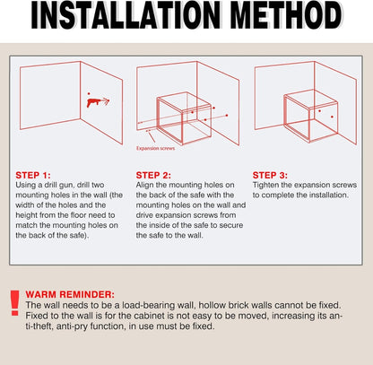 خزنة أمان عالية الأمان سعة 4.6 لتر بقفل فولاذي، صندوق نقود، صندوق أمان للمجوهرات - رقم: M132 
