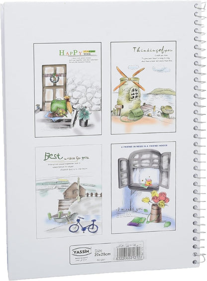 دفتر ياسين ذو الغلاف المقوى، 150 ورقة A4 لتدوين الملاحظات وكتابة اليوميات والواجبات المدرسية بشكل متين 