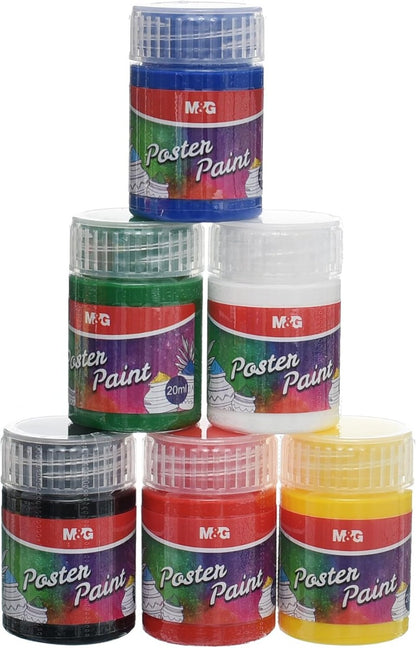 M&G Chenguang  Poster Paint Set, Vivid Art Creation, 20ml, Smooth Application, 6 Colors - No:APL976R7