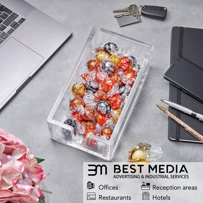 حامل مناديل ورقية أكريليك للضيوف. 