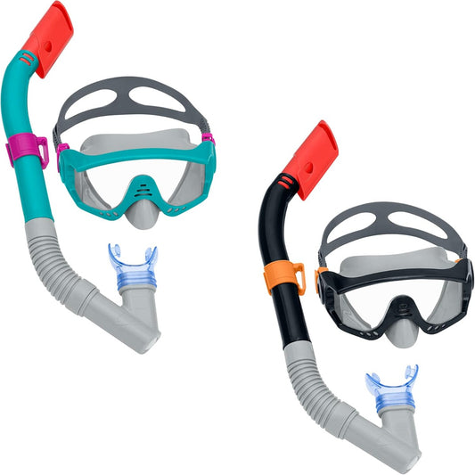 Bestway Snorkel mask for adults diving mask with uv protection, anti-leak, adjustable strap, spark wave set - No:24068