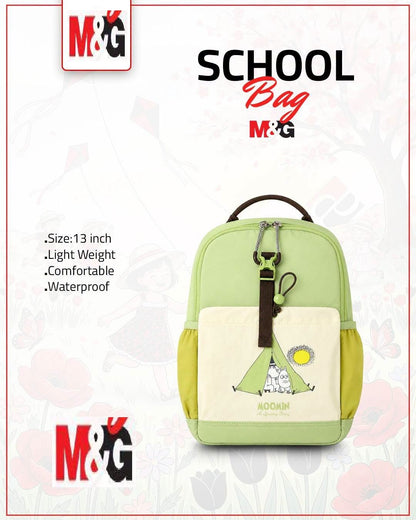 M&G Chenguang 13-Inch Kids School Backpack – Moomin Design, Lightweight & Waterproof School Bag  - No: ABB904V866