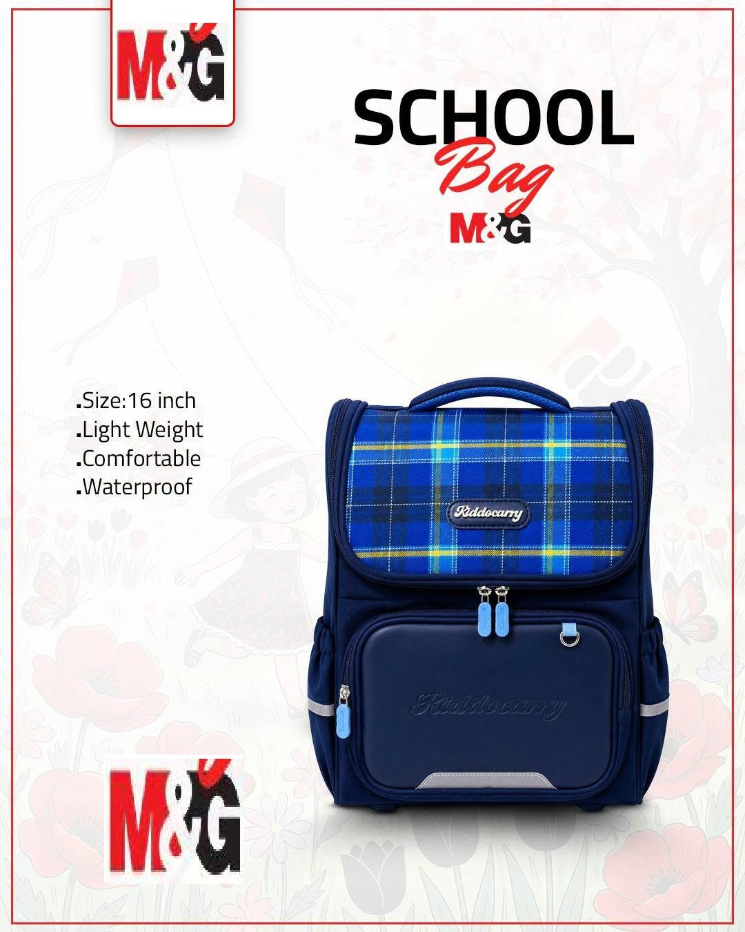 M&G Chenguang 16-Inch School Backpack for Kids – Lightweight Waterproof Backpack with Multiple Compartments - No: ABB904V922