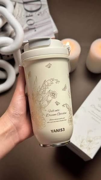 YANIS3 Vacuum Insulated Travel Tumbler – 600ml | Double Wall Stainless Steel Thermal Mug with Flip Lid | Dream Garden Collection