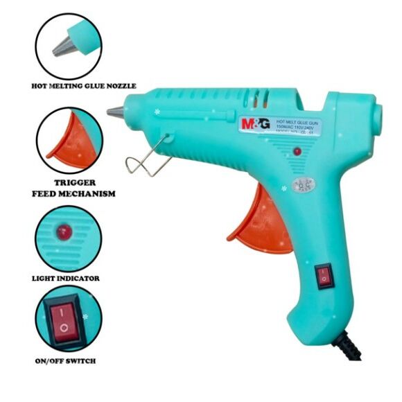 M&G Chenguang Mini Hot Glue Gun with Glue Sticks – 20W Electric Hot Melt Glue Gun with On/Off Switch for Crafting, DIY, Paper, Plastic & Wood - No: AEAN8609