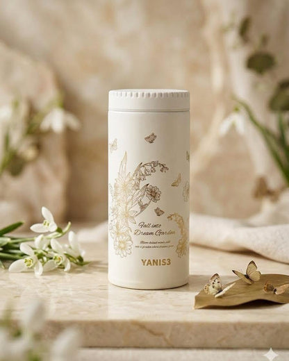 YANIS3 Stainless Steel Vacuum Insulated Travel Mug – 200ml | Floral Design | Double Wall Thermal Coffee & Tea Cup