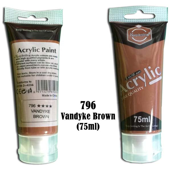 أنبوب طلاء أكريليك "حافظ على ابتسامتك" 75 مل - بني فانديك - رقم: 796
