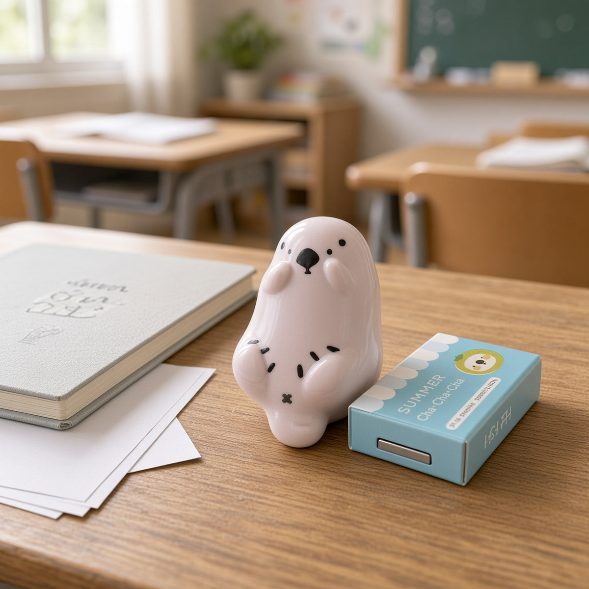 M&G Chenguang Summer Cha-Cha-Cha Mini Stapler with Silicone Soft-Grip Seal Design & 500 Staples – No: ABS916ET