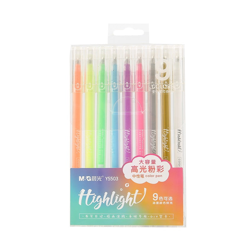 M&G  Chenguang large-capacity high-gloss pastel neutral color pen - 9 colors - No:AGPY5503
