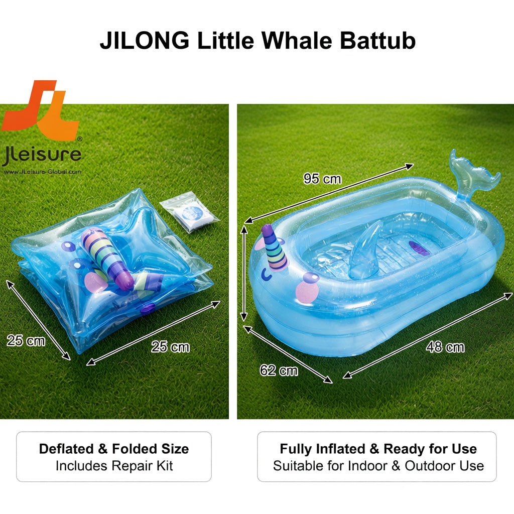 JILONG Sunclub Little Whale Baby Bathtub 95cm x 62cm x 48cm - No: 51024