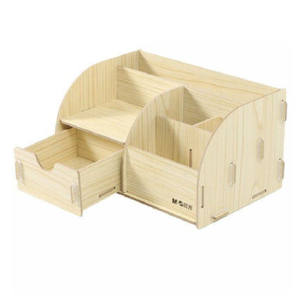 M&G Chenguang Solid Wood Color Wooden Pen Holder Six Slots - No:ABT98483