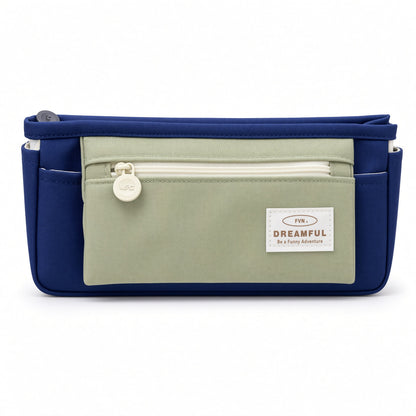 M&G Chenguang Large Capacity Double-Layer Pencil Case with Front Zipper Pocket – Stylish Multi-Compartment Stationery Organizer - 1pcs - No: APB932LP
