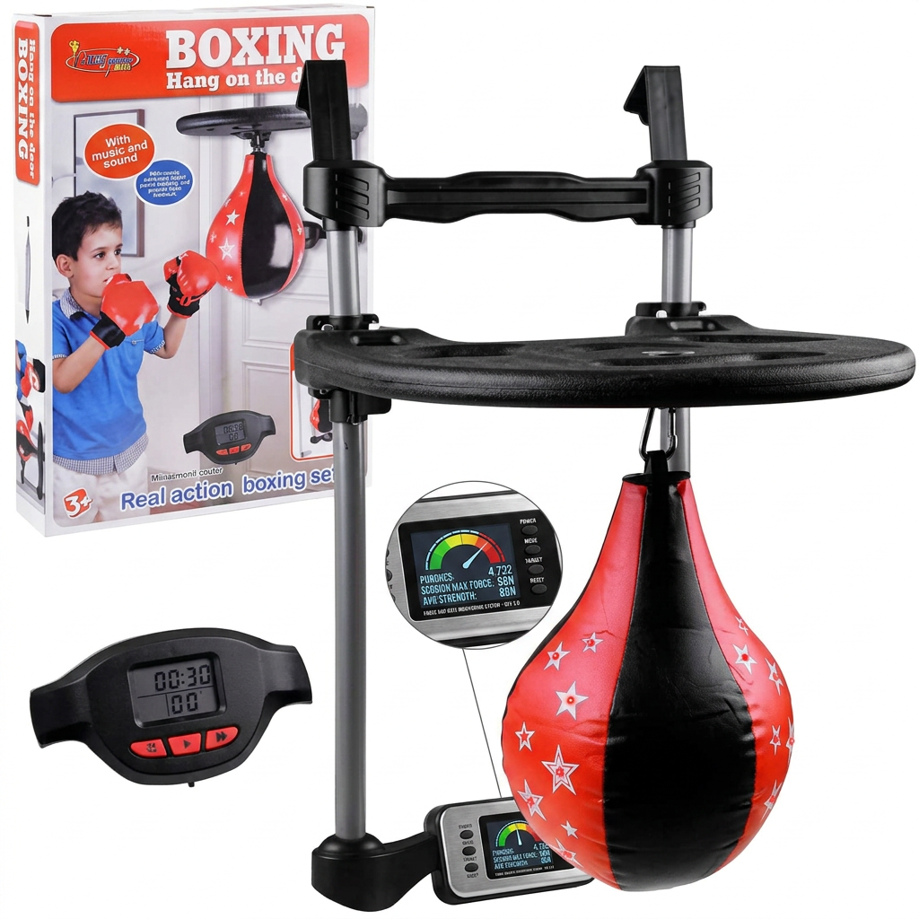 Over-the-door speed punching bag with electronic counter studio packshot