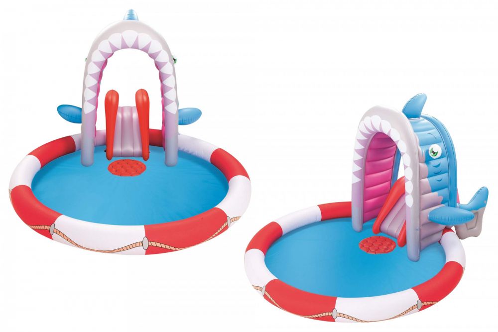 Bestway Slide Water Spray Pool Infant Play Pool Shark Pool - No:53056