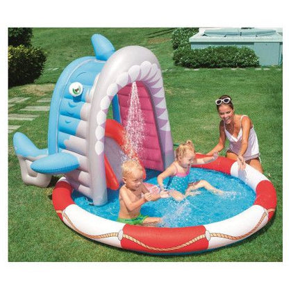 Bestway Slide Water Spray Pool Infant Play Pool Shark Pool - No:53056