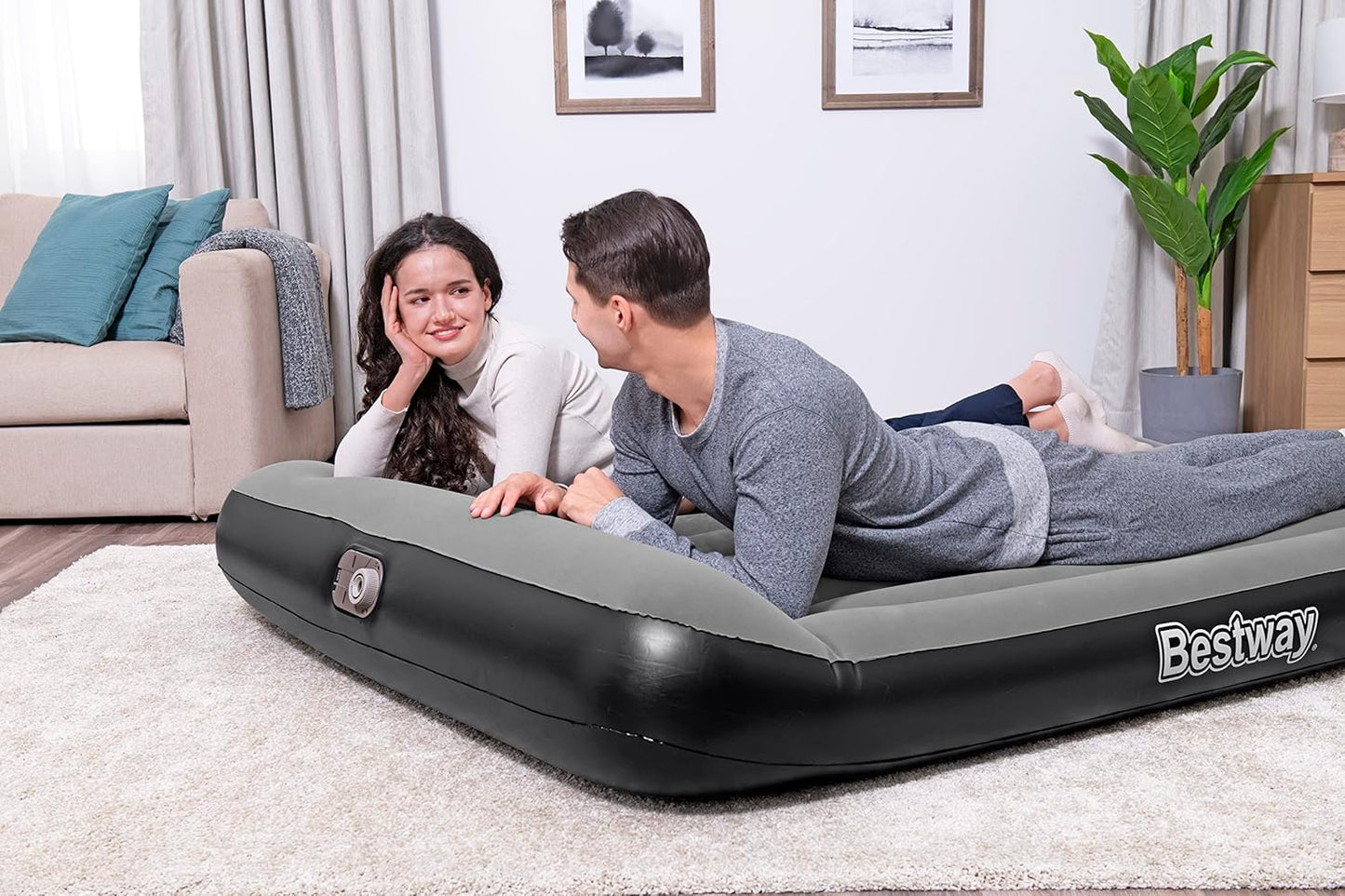 Bestway Tritech Airbed Full Sleeping Mattress Built-in  AC pump 1.91m x 1.37m x 30cm - No:67462
