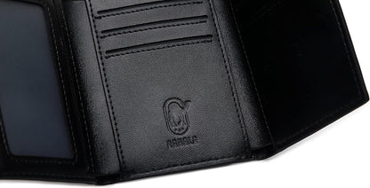 Rahala Premium Men's Leather Trifold Wallet (Black) - No:RA101