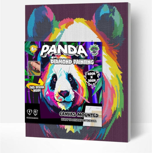 Splat Planet Panda Face Diamond Art Kit, Size:40 cm x 30 cm