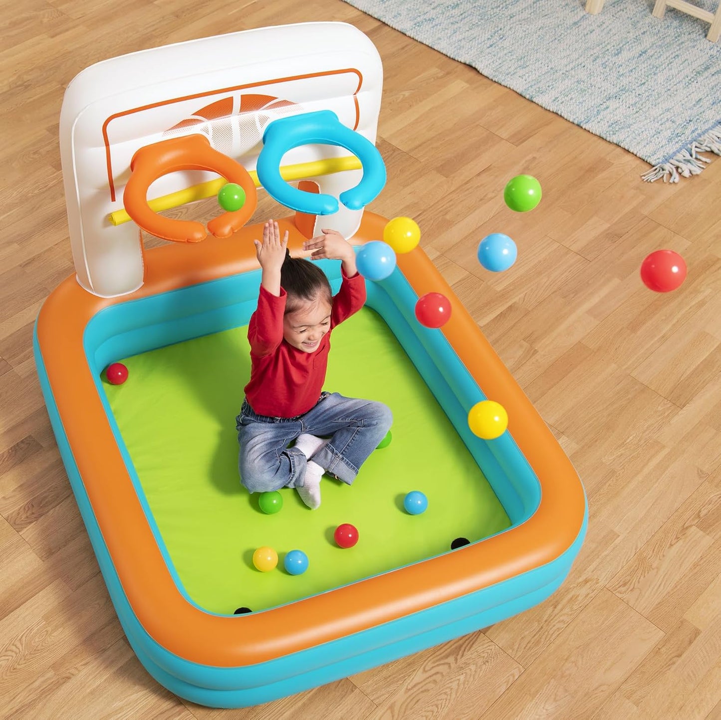Bestway Kick 'N Swish 3-in-1 multi-Use Ball Pit - Inflatable Playground With Balls 120 x 107 x 84 cm - No: 52728