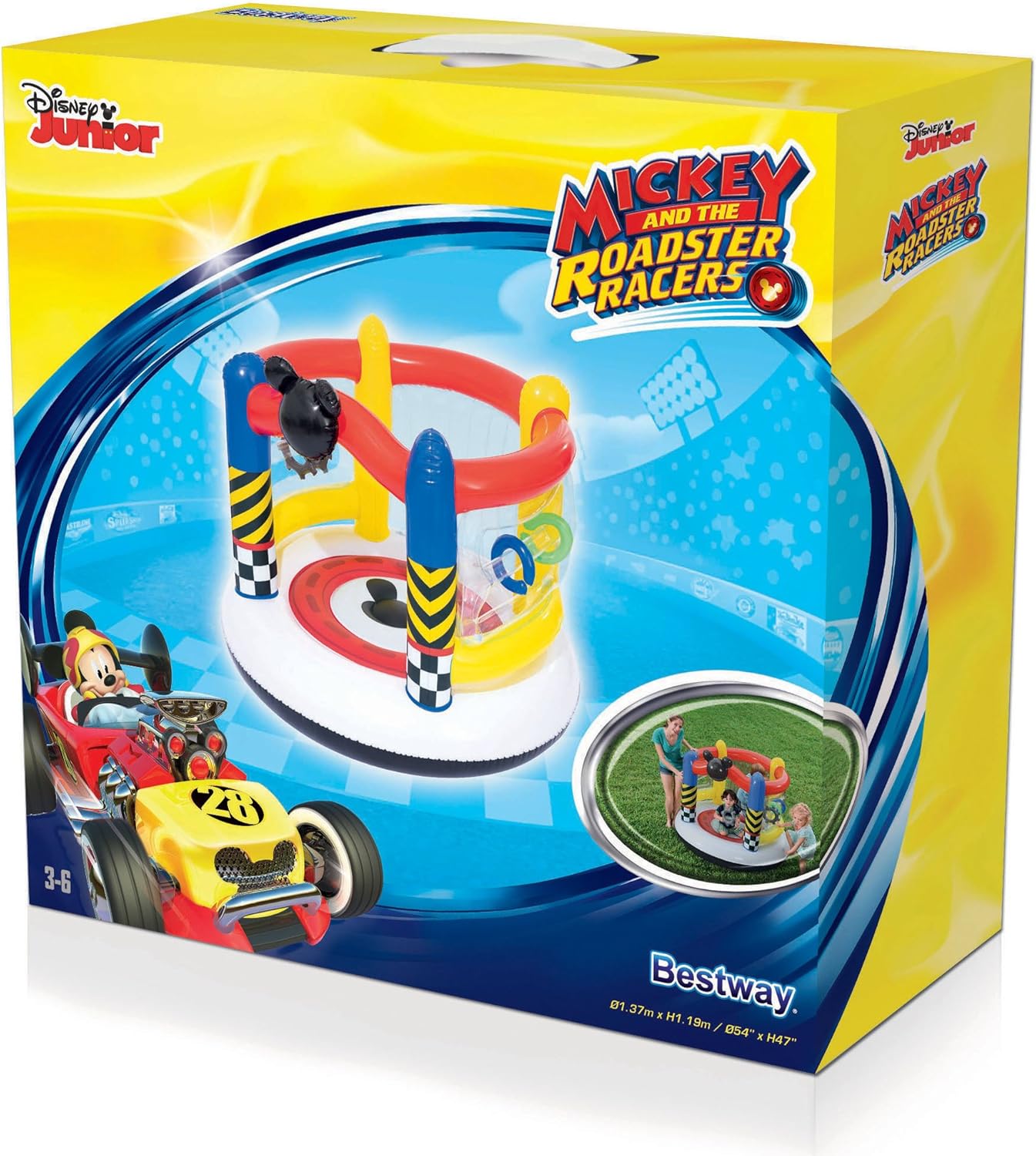 Bestway Playground Mickey and Friends Rallye Inflatable Bouncer - 137x119 cm - No: 91075