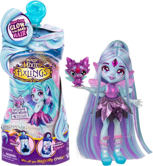 Magic Mixies Pixlings Deluxe PacK, Shimmer Reveal Galaxy Hair Flyt the Dragonfly Hair - No:14999