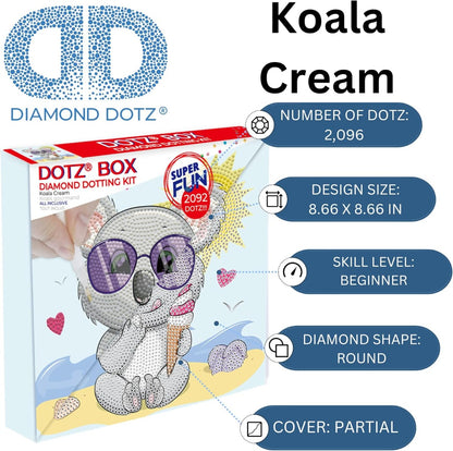 مجموعة لوحات ماسية أصلية خماسية الأبعاد من دايموند دوتز، علبة نقاط كوالا كريم، مع 1739 ماسة - رقم: DBX.040