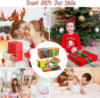 مجموعة من 6 كتب قماشية ناعمة غير سامة للأطفال على شكل دب - تصدر صوت صرير 