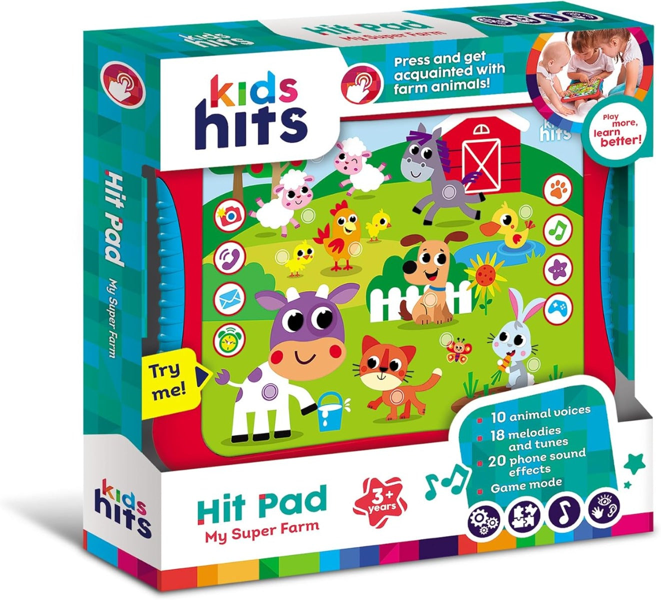 Educational Toddler Hit Pad - My Super Farm Spark Imagination with Animals & Farm Scenes