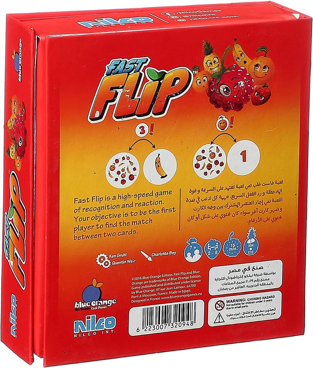 Nilco Fast Blue Orange Flip Card Game - No:20948