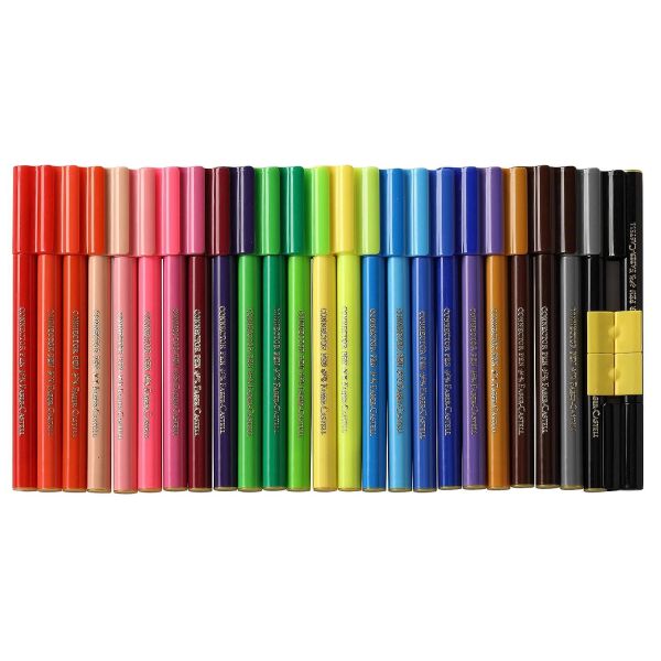 Faber-Castell- Connector Pens With 2 Free Connectors - 25colors - No:153025