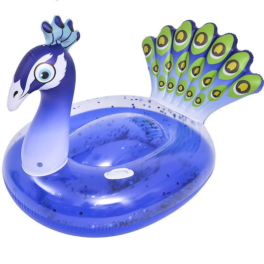 عوامة جيلونج اللامعة على شكل طاووس قابلة للنفخ، 145×94×94 سم، رقم المنتج: 37612