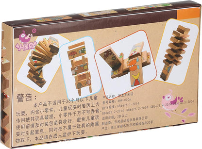 لعبة دومينو خشبية تعليمية على شكل حيوانات للأطفال