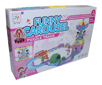 لعبة أحجية جديدة وممتعة على شكل مسار دوار، مزودة بإضاءة وصوت، 48 قطعة - رقم: 2167A