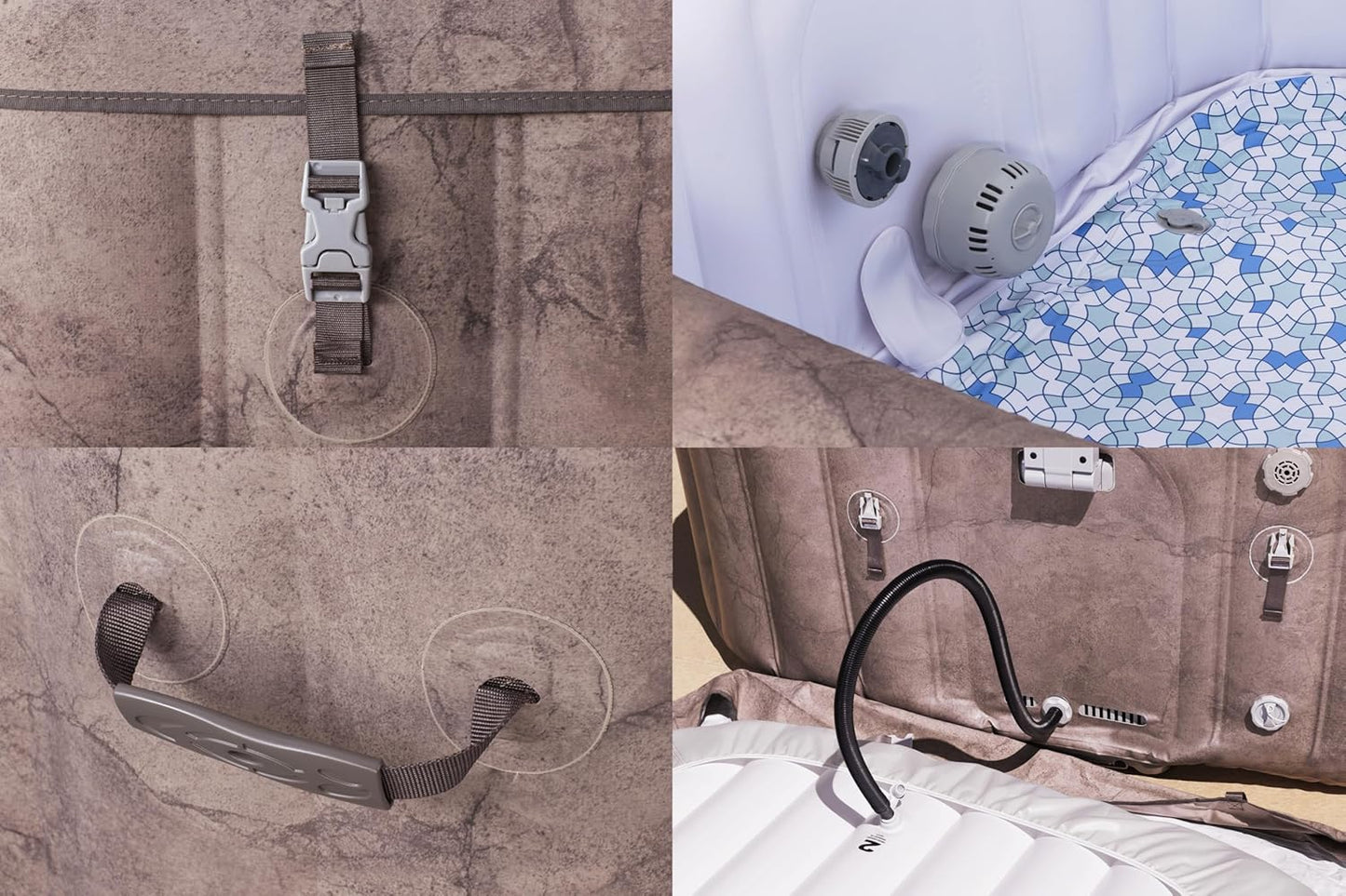 حوض استحمام ساخن قابل للنفخ من بيست واي لاي-زي-سبا روم، موفر للطاقة، مزود بنظام نفاث ذكي، أبعاده 180 سم × 180 سم × 71 سم، مع تحكم عبر تطبيق، يتسع لـ 4-6 أشخاص - رقم المنتج: 6001K