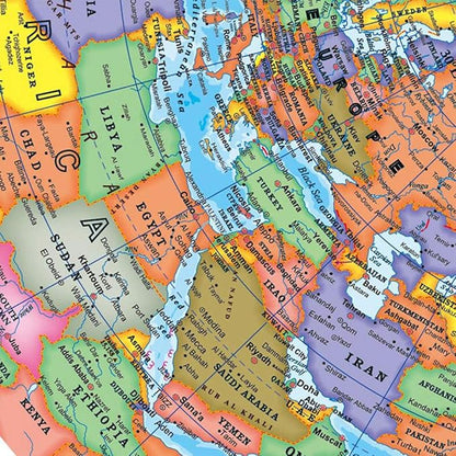 Stereogram English Globe with Stand 360 Degree Rotation Geography Educational Ball - 26cm