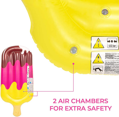 بساط جيلونج القابل للنفخ على شكل مصاصة مثلجة، عوامة حمام سباحة، مرتبة هوائية، لعبة شاطئية، 178 سم × 92 سم - رقم: 33068