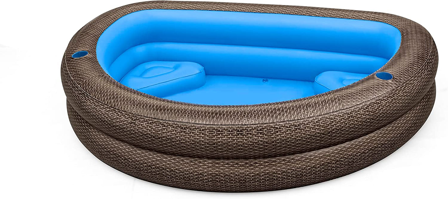Bestway TruPrint inflatable  Wicker Family Pool 231*178*53cm - No:54426