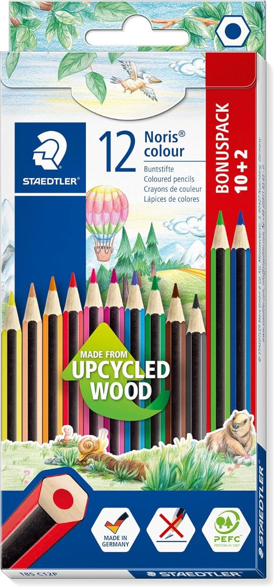 STAEDTLER Noris Colors Hexagonal Kids Colouring Pencils , pack of 12 - No:220NC12