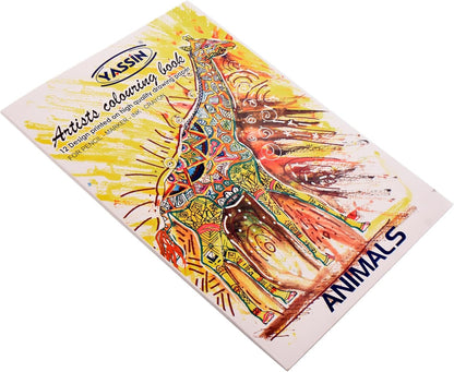 Yassin. Animals Artistic Colouring Book With 12 Designs Printed On High Quality - NO: 1136